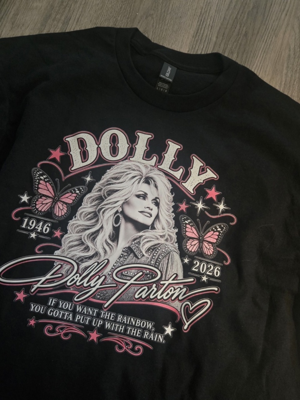 Dolly Parton Shirt Size Large Graphic Tee Black Adult Unisex